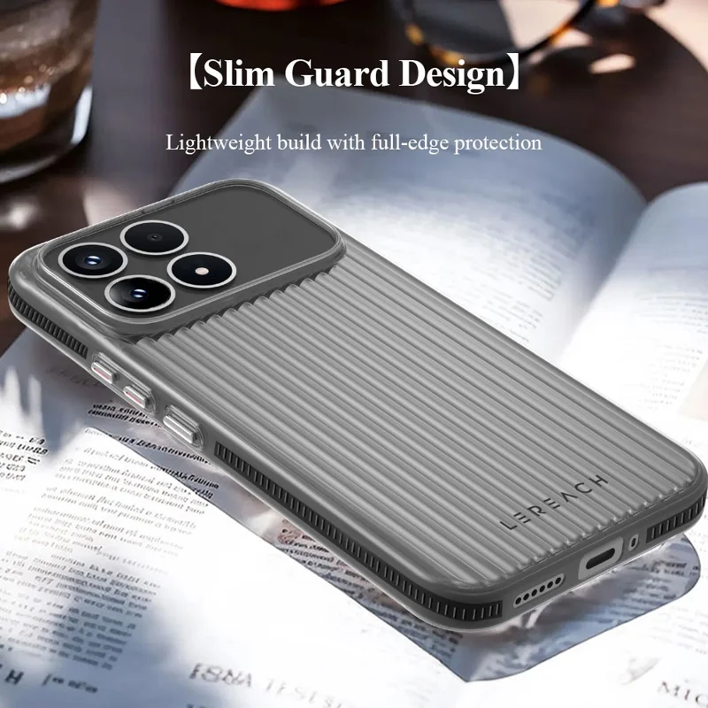 LEREACH TOC Series for Xiaomi Poco F8 Pro / Redmi K90 5G Case Flowing Grid PC Phone Cover - Black