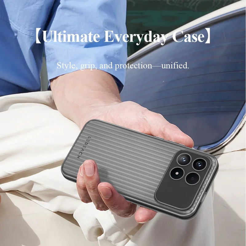 LEREACH TOC Series for Xiaomi Poco F8 Pro / Redmi K90 5G Case Flowing Grid PC Phone Cover - Black