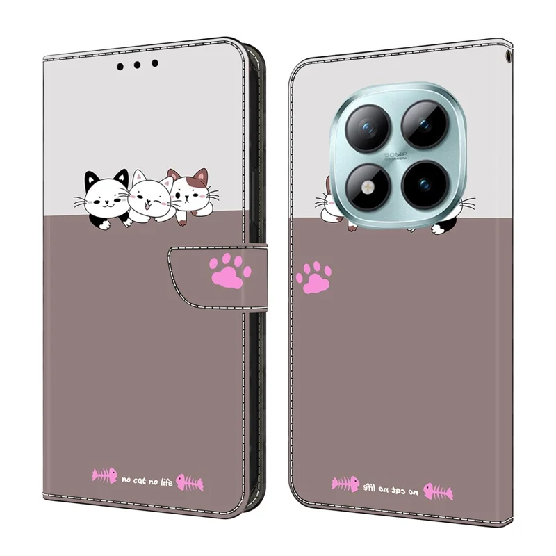 For Xiaomi Redmi Note 15 Pro 5G (Global) Case Foldable Stand Wallet Pattern Printing PU Leather Flip Phone Cover - Cats