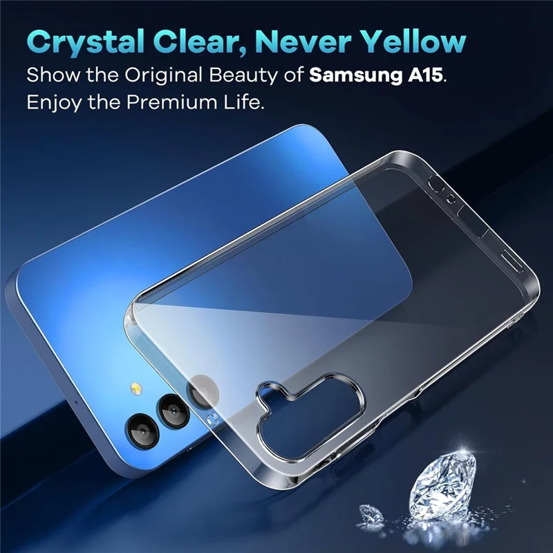 For Samsung Galaxy A37 Case TPU Clear Phone Cover + 2PCS Tempered Glass Screen Film 2.5D Arc Edge