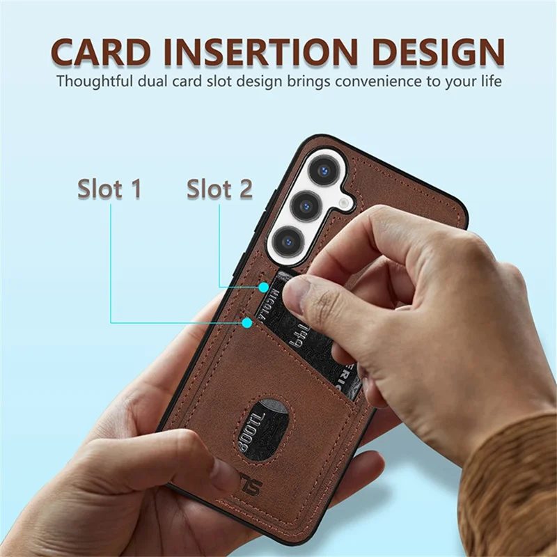 Capa AZNS Série K1 para Samsung Galaxy A57, Capa em PU com Textura de Bezerro e Anti-queda em PU + TPU - Marrom