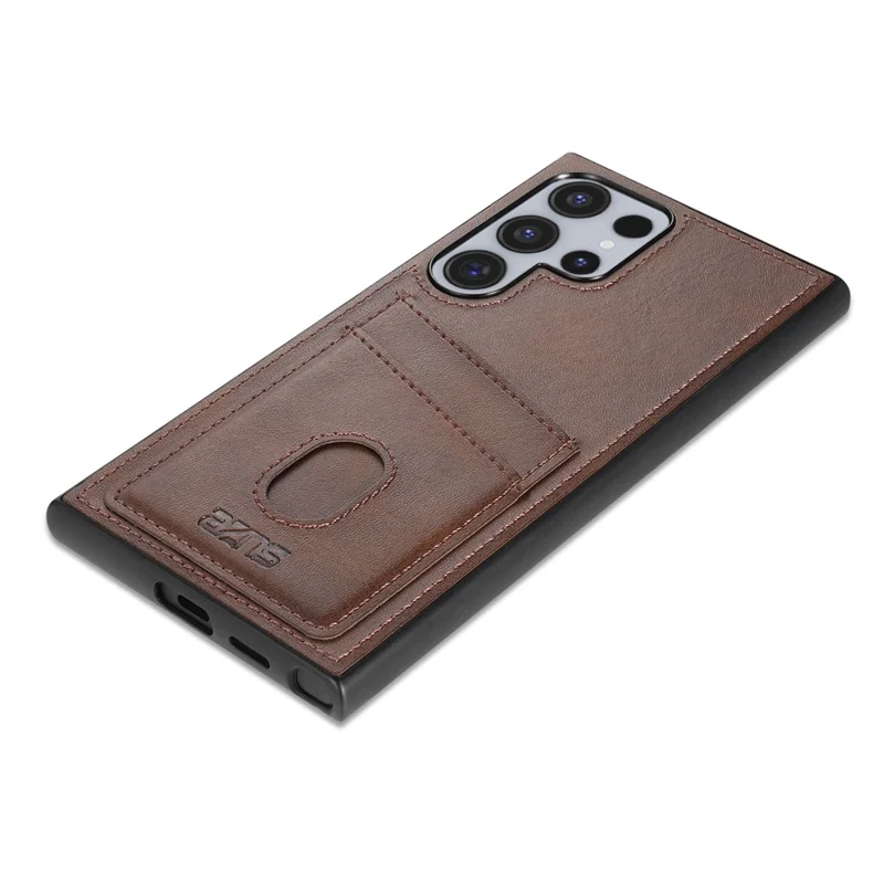 Funda AZNS K1 Series para Samsung Galaxy S26 Ultra, Funda de Cuero PU con Textura de Ternera y TPU Antiimpactos - Café