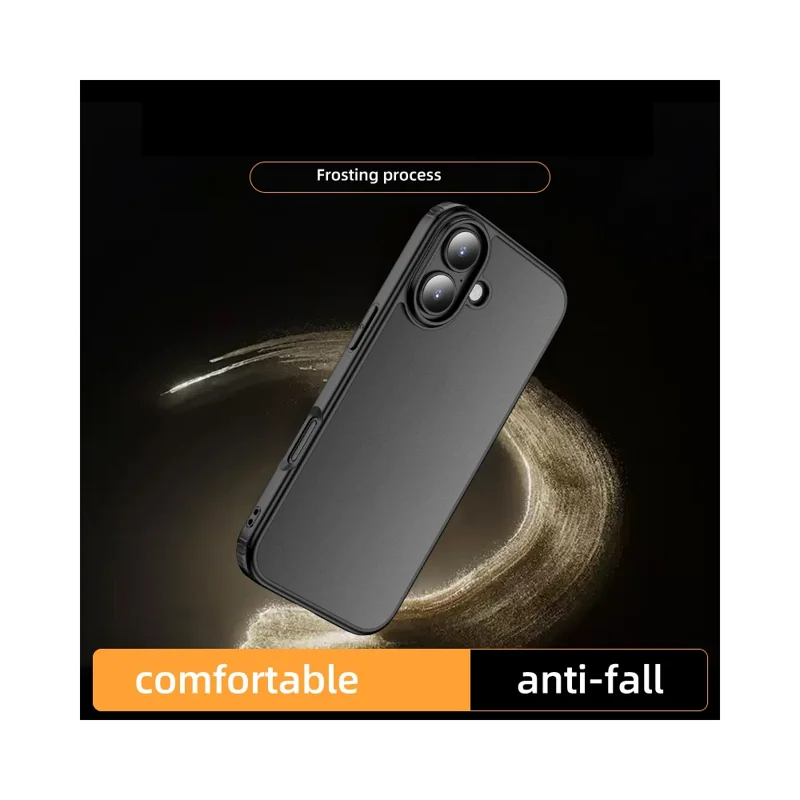 For iPhone 17 Case PC + TPU Phone Cover Airbag Protection - Black