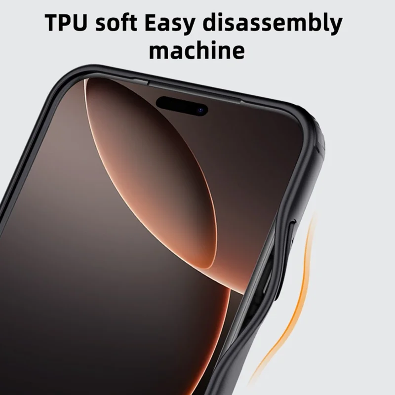 For iPhone 17 Pro Case PC + TPU Phone Cover Airbag Protection - Black