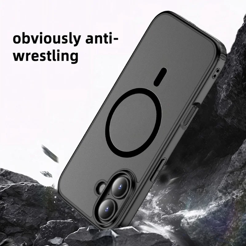 Bulk Purchasing For iPhone 17 Magnetic Case Shockproof PC + TPU Phone Cover Compatible with MagSafe - Black