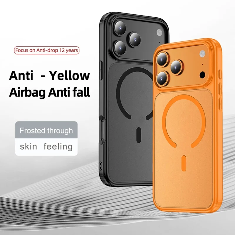 Kauf in Großmenge für iPhone 17 Pro Magnet-Case Stoßfestes PC + TPU-Telefonetui kompatibel mit MagSafe - Schwarz