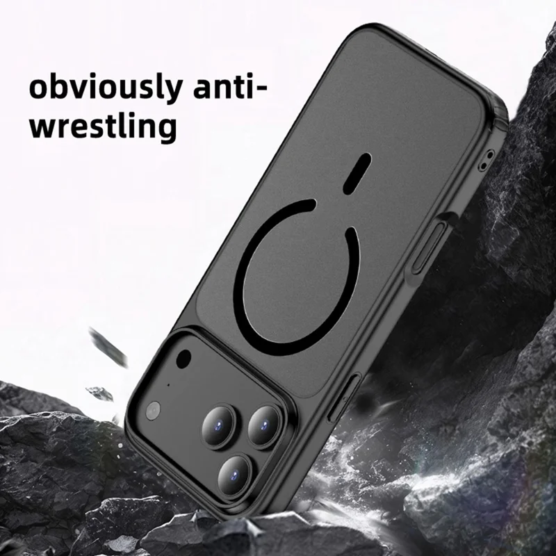 Kauf in Großmenge für iPhone 17 Pro Magnet-Case Stoßfestes PC + TPU-Telefonetui kompatibel mit MagSafe - Schwarz