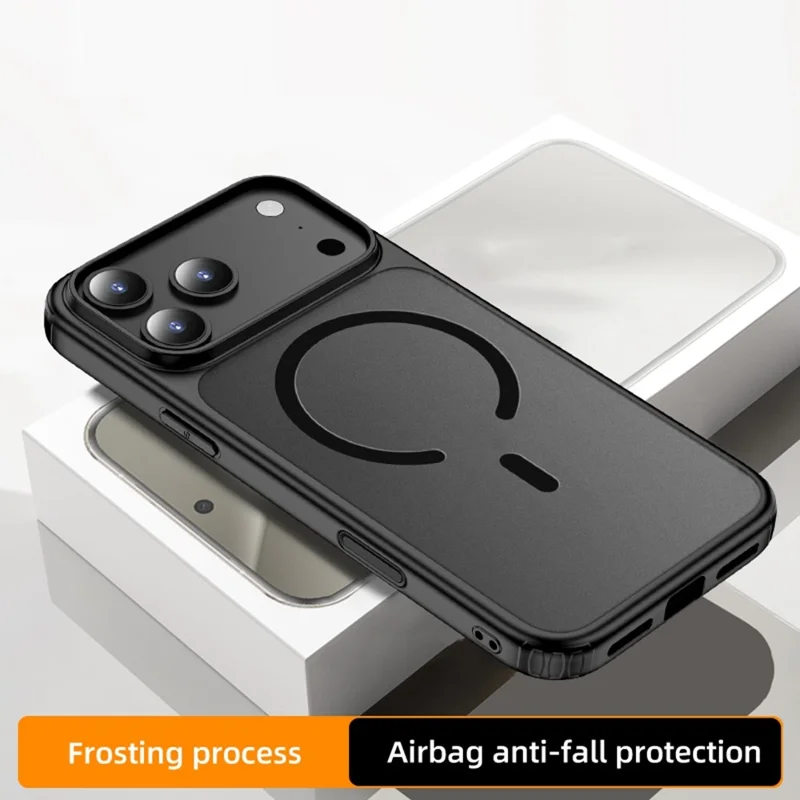 Achat en gros pour coque magnétique iPhone 17 Pro Max, housse anti-choc en PC + TPU compatible MagSafe - Noir