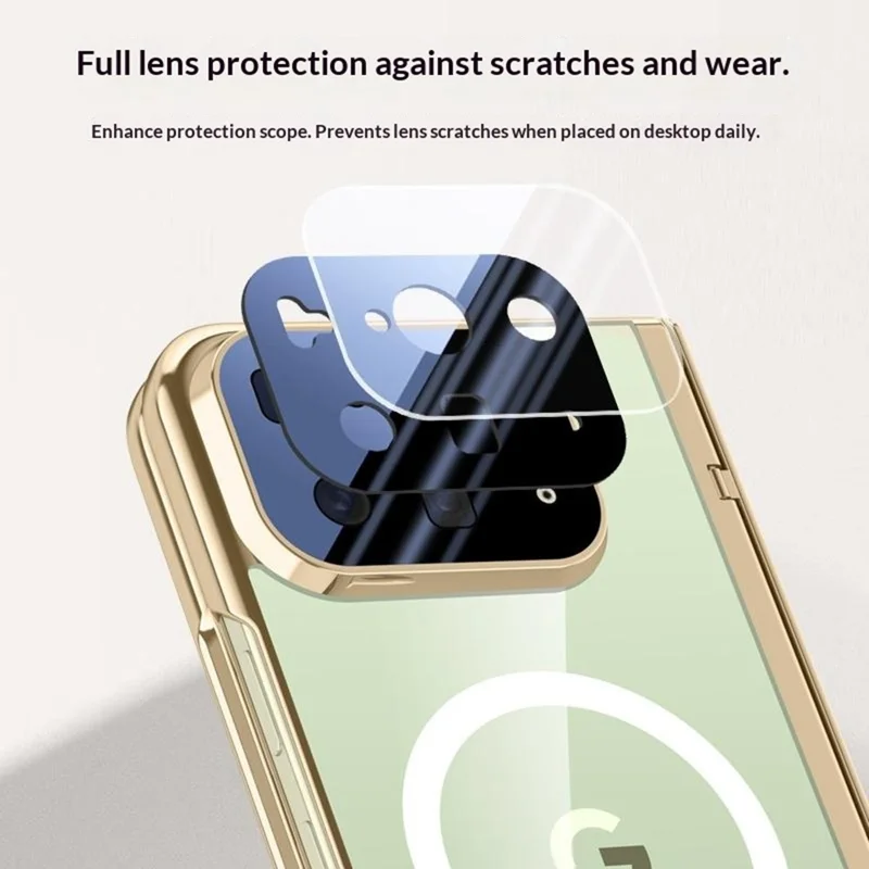 For Google Pixel 10 Pro Fold Magnetic Case Hard PC + Acrylic Phone Cover with HD Screen Protector - Black