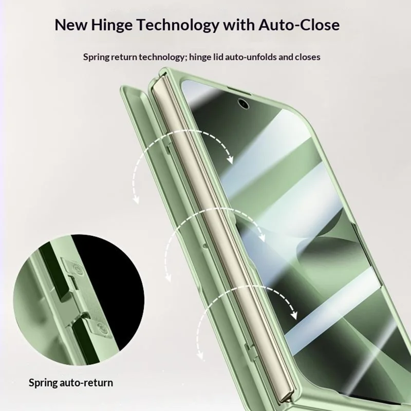 For Google Pixel 10 Pro Fold Case Hard PC Hinge Protection Phone Cover with Rear Small Screen Protector - Green