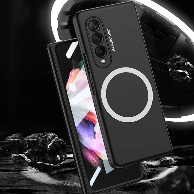 GKK Shockproof Case for Samsung Galaxy Z Fold4 5G Anti-Fingerprint Phone Protector Hard PC Slim Case Compatible with MagSafe Charging (Included Tempered Glass Front Film) - Green