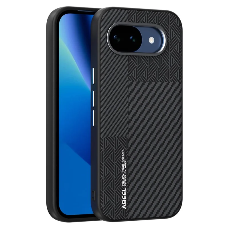 ABEEL For Google Pixel 10a Magnetic Case PC + TPU + Aluminum Alloy + PU Leather Slim Phone Back Cover - Texture 3