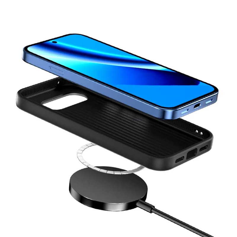 ABEEL For Google Pixel 10a Magnetic Case PC + TPU + Aluminum Alloy + PU Leather Slim Phone Back Cover - Texture 3