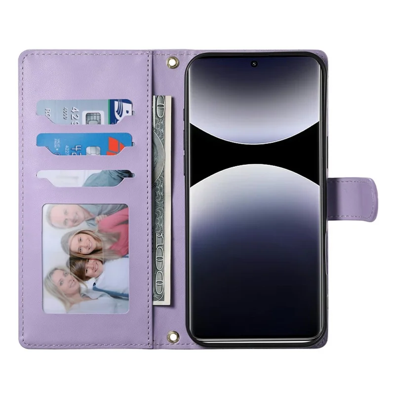 Funda cartera para Xiaomi Redmi Note 15 Pro 4G (Global), funda con diseño de costuras en rombo, soporte, cuero de PU con correa larga/corta - Morado