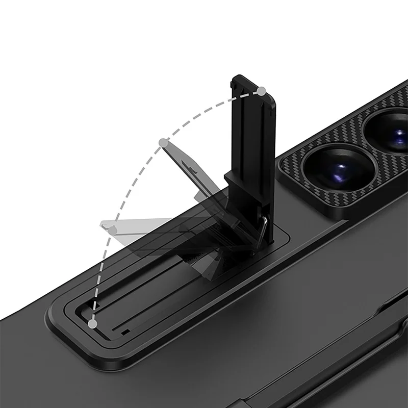 GKK Étui pour Samsung Galaxy S26 Ultra Étui arrière fin en PC avec support intégré et stylet - Noir