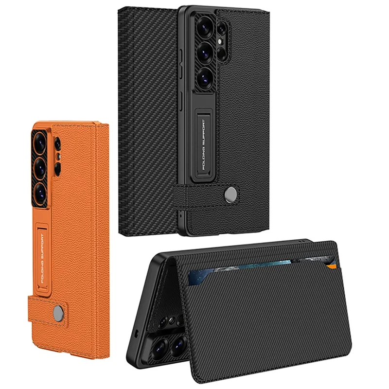 GKK Étui pour Samsung Galaxy S26 Ultra avec Porte-cartes, Support, Couvercle en Cuir - Noir