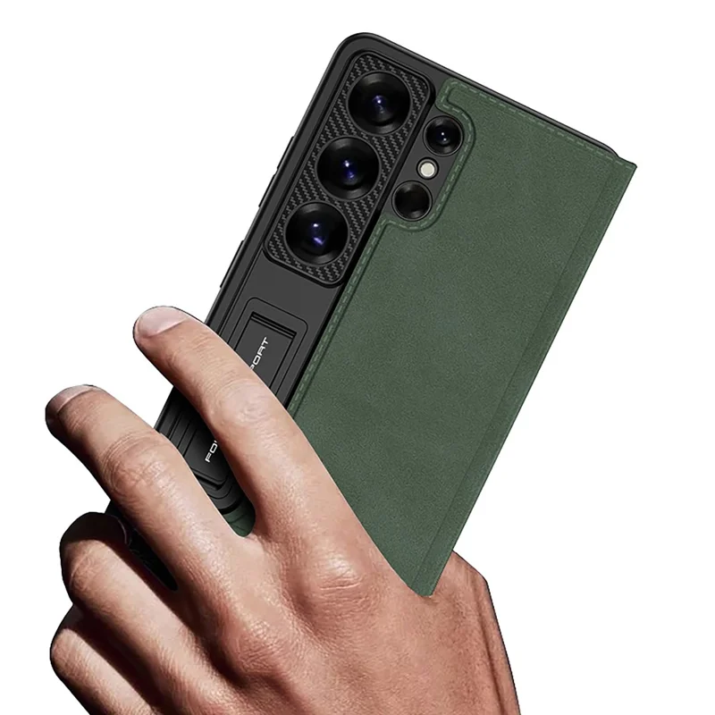 GKK Étui pour Samsung Galaxy S26 Ultra avec porte-cartes, support intégré, housse rabattable en cuir mat, fermeture magnétique - Noir