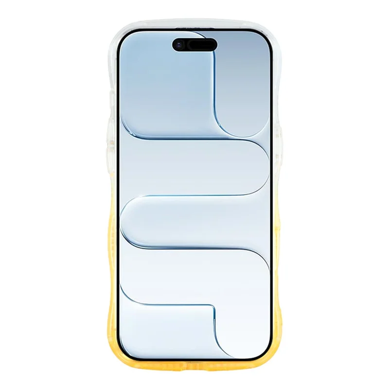 For iPhone Air Case Epoxy Butterfly Design Rhinestone Decor Gradient Shockproof TPU Phone Cover - White  /  Orange