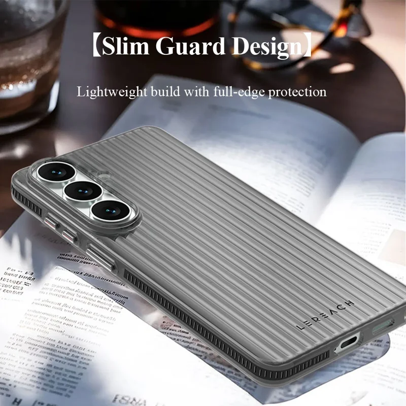 LEREACH серия TOC для Samsung Galaxy S26+ чехол с потоковой сеткой из поликарбоната - оранжевый