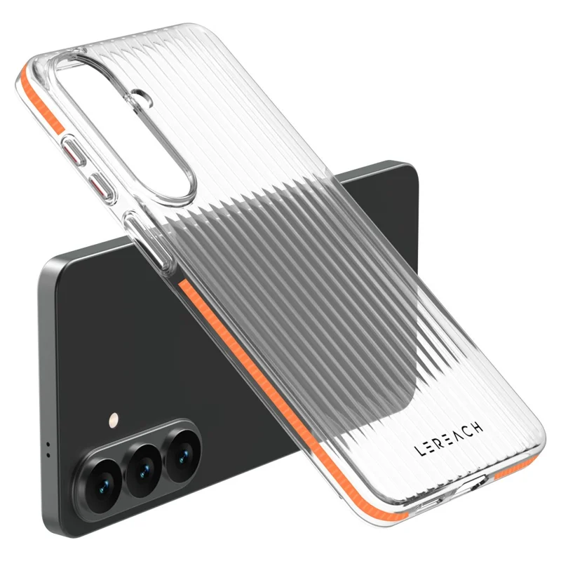 LEREACH серия TOC для Samsung Galaxy S26+ чехол с потоковой сеткой из поликарбоната - оранжевый