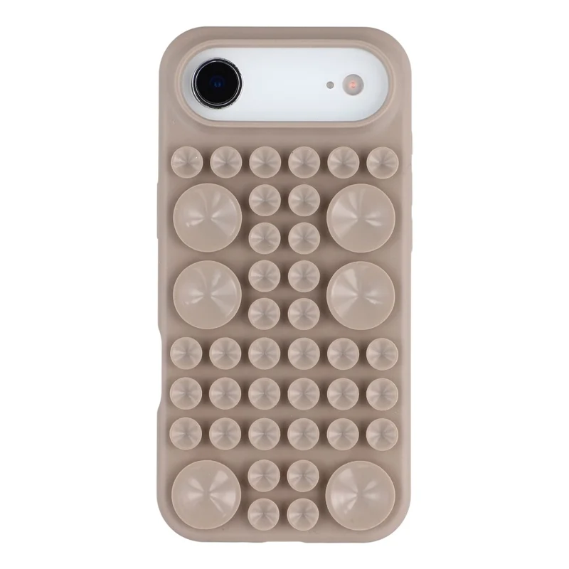 For iPhone Air Case Suction Cup Silicone Phone Cover with Fabric Lining - Titanium Grey