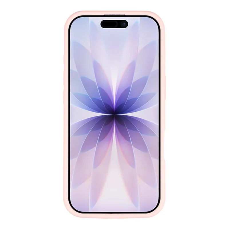 For iPhone 16 Silicone Case Wave Pattern Folding Kickstand Phone Cover Built-In Soft Fabric Lining - Pink