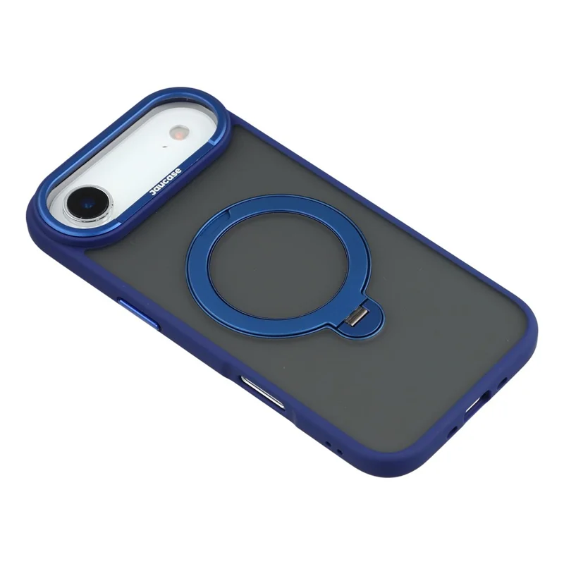 JAUCASE для чехла iPhone Air поворотная подставка тактильное матовое покрытие PC + TPU чехол для телефона - прозрачный синий