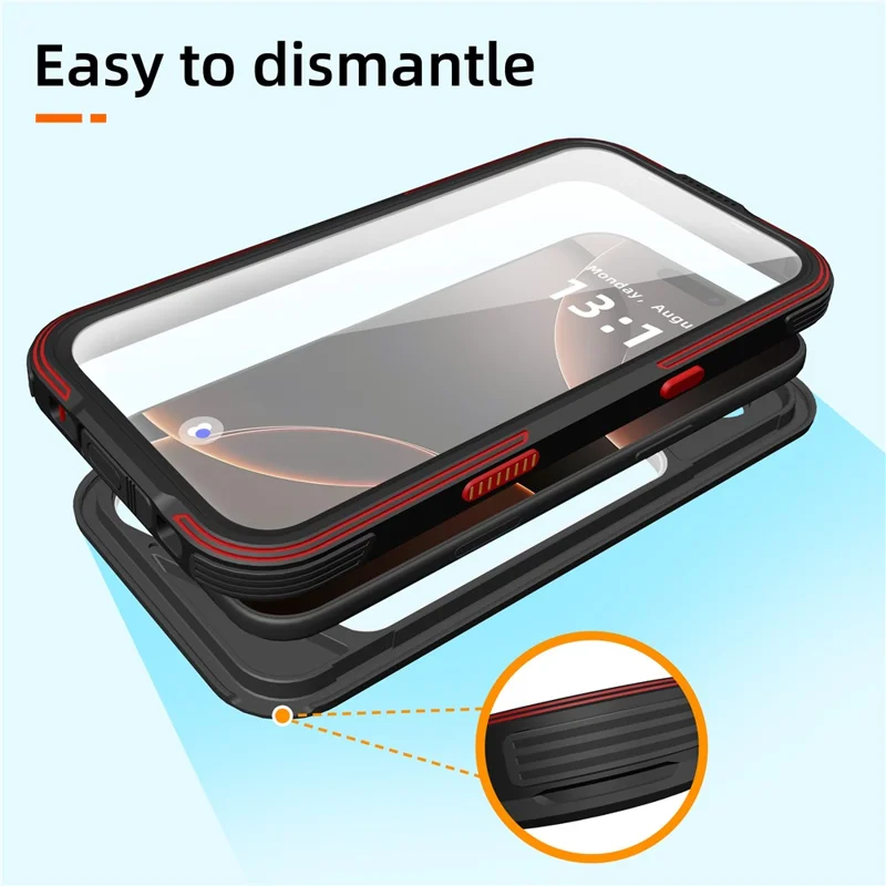 SHELLBOX Serie GTM per iPhone Custodia Magnetica Air con Telaio in Metallo TPU PC Impermeabile IP68 per Immersioni