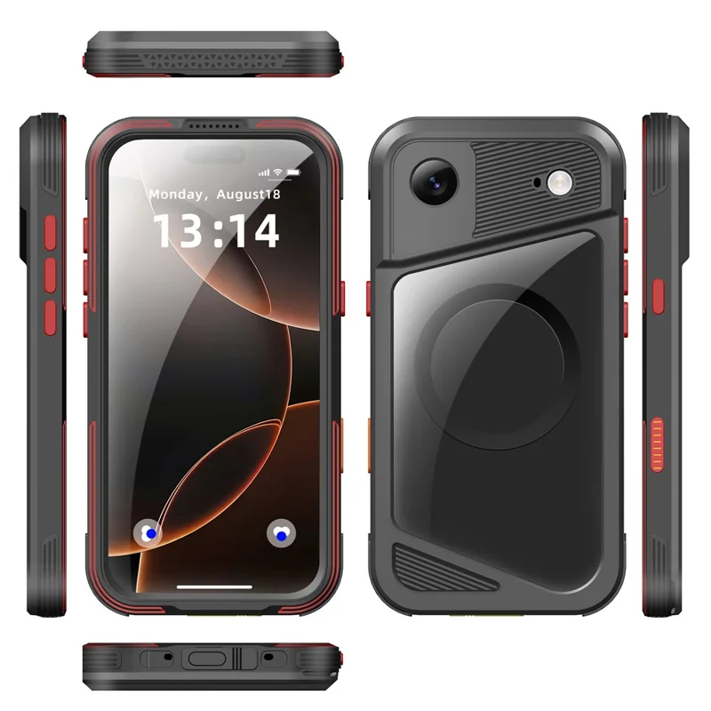 SHELLBOX Serie GTM per iPhone Custodia Magnetica Air con Telaio in Metallo TPU PC Impermeabile IP68 per Immersioni