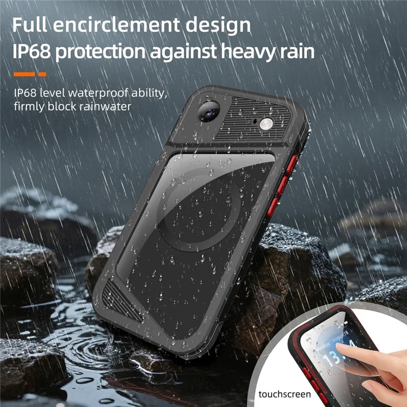 SHELLBOX Serie GTM per iPhone Custodia Magnetica Air con Telaio in Metallo TPU PC Impermeabile IP68 per Immersioni