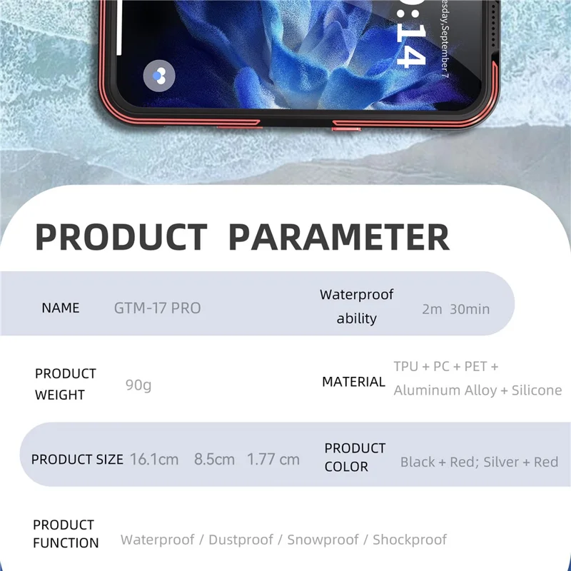 SHELLBOX Serie GTM per iPhone 17 Pro Custodia Magnetica IP68 Impermeabile con Telaio in Metallo TPU PC Cover Subacquea