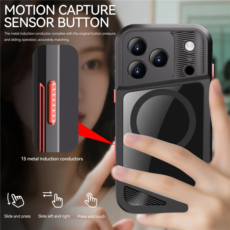 SHELLBOX Serie GTM per iPhone 17 Pro Custodia Magnetica IP68 Impermeabile con Telaio in Metallo TPU PC Cover Subacquea