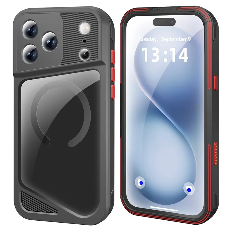 SHELLBOX Serie GTM per iPhone 17 Pro Max Custodia Magnetica IP68 Impermeabile con Telaio in Metallo TPU PC Cover Subacquea