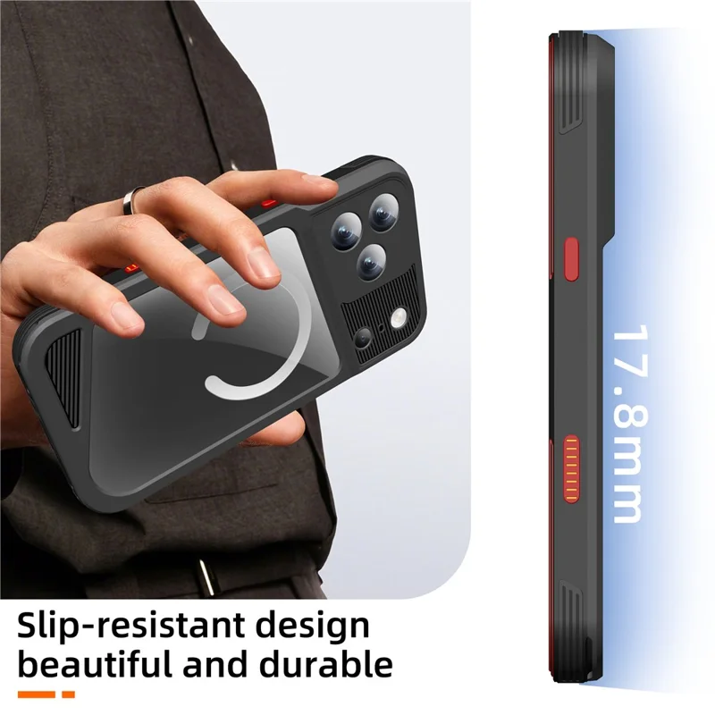 SHELLBOX Serie GTM per iPhone 17 Pro Max Custodia Magnetica IP68 Impermeabile con Telaio in Metallo TPU PC Cover Subacquea