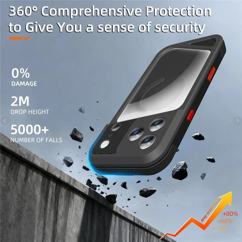 SHELLBOX Serie GTM per iPhone 17 Pro Max Custodia Magnetica IP68 Impermeabile con Telaio in Metallo TPU PC Cover Subacquea