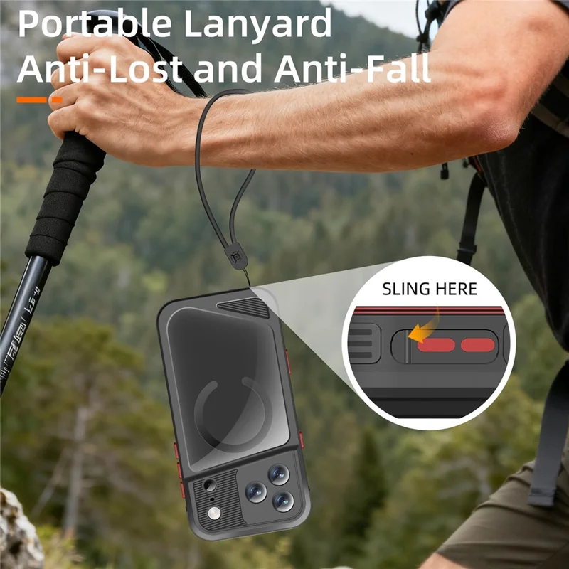 SHELLBOX Serie GTM per iPhone 17 Pro Max Custodia Magnetica IP68 Impermeabile con Telaio in Metallo TPU PC Cover Subacquea