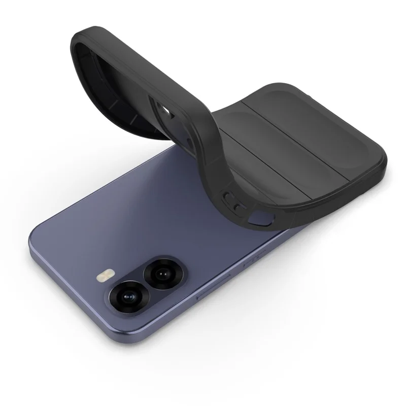 For Oppo A6x 5G  /  4G Case Anti-Drop Soft TPU Rugged Phone Back Cover - Black