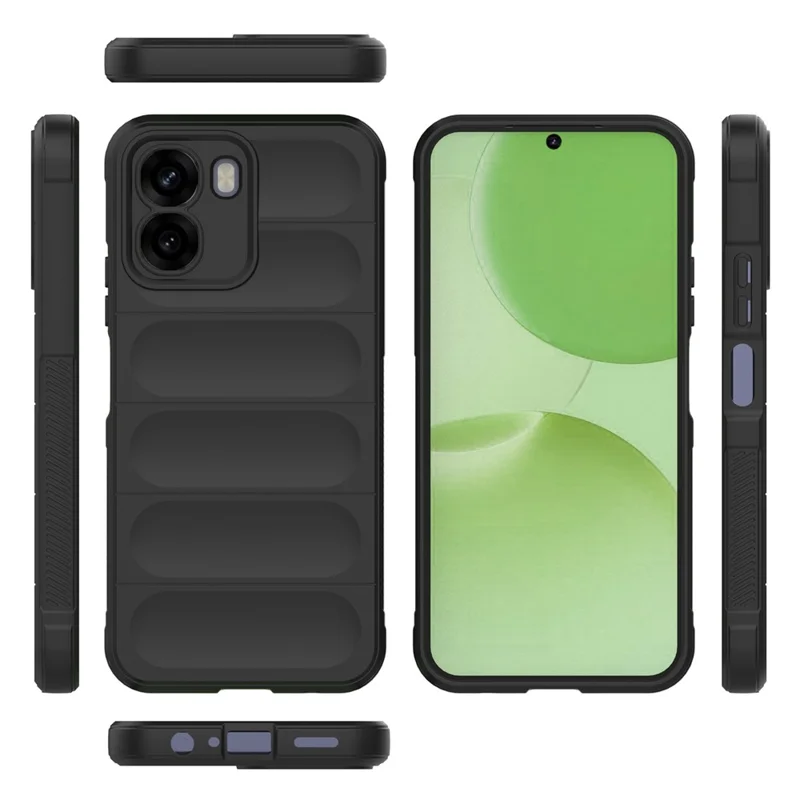 For Oppo A6x 5G  /  4G Case Anti-Drop Soft TPU Rugged Phone Back Cover - Black