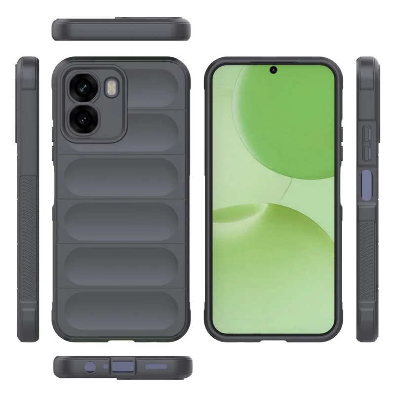 For Oppo A6x 5G  /  4G Case Anti-Drop Soft TPU Rugged Phone Back Cover - Dark Grey