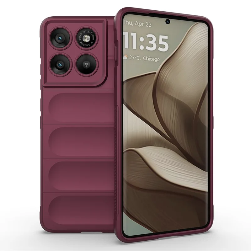 AMORUS Capa para Motorola Edge 70 5G Capa Traseira Resistente em TPU Macio à Prova de Choque - Vermelho Vinho