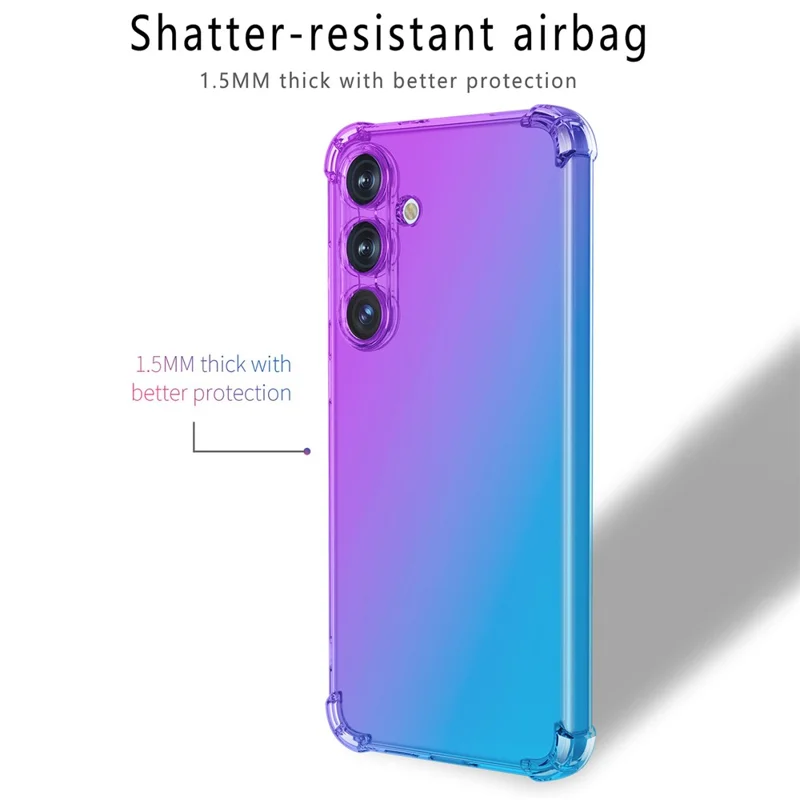 For Samsung Galaxy A56 5G Case Gradient Farve TPU Telefon Case Mod Fald Telefon Cover - Lilla / Blå
