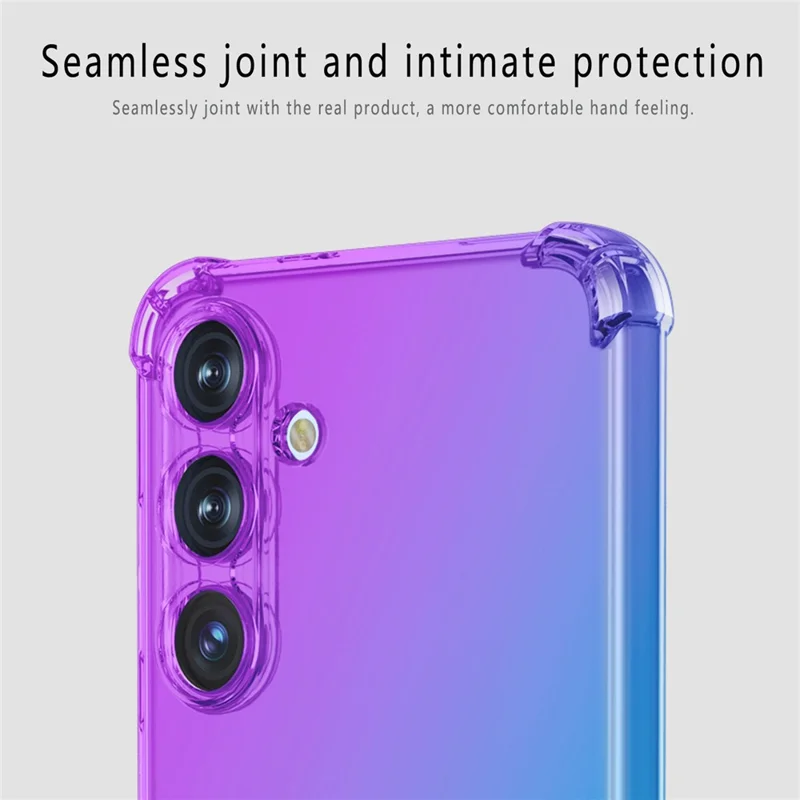 For Samsung Galaxy A26 5G Case Gradient Farve TPU Telefon Case Mod Fald Telefon Cover - Lilla / Blå