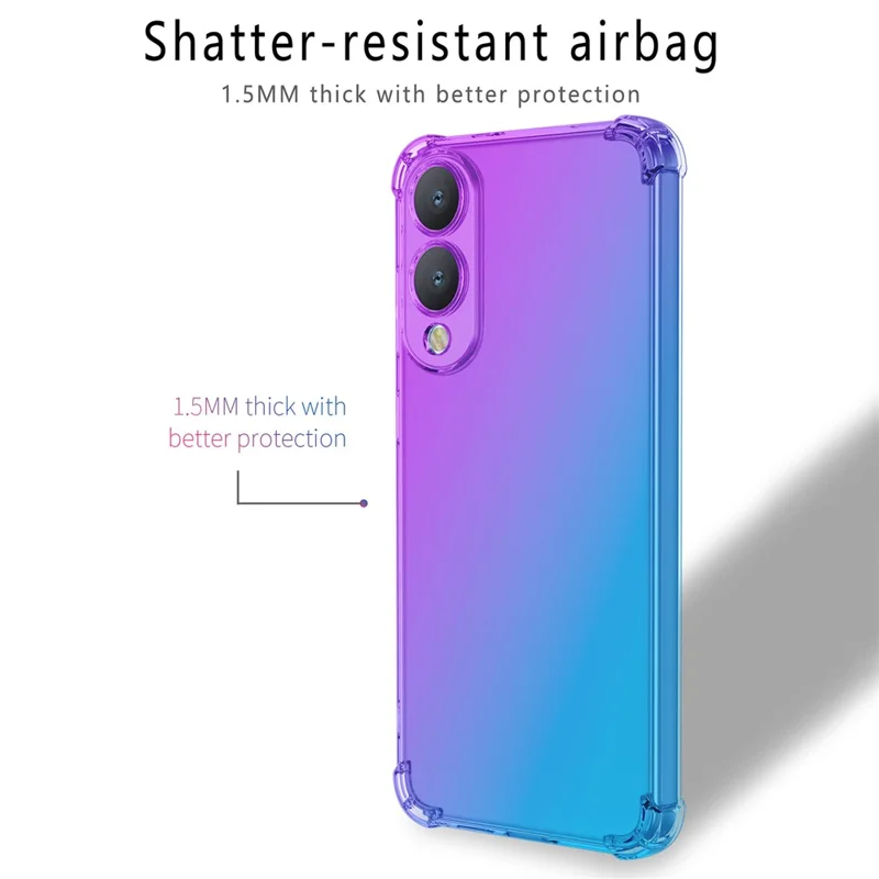 Чехол для Samsung Galaxy S25 Edge, градиентный цветной чехол из ТПУ, ударопрочный чехол для телефона — фиолетовый / синий