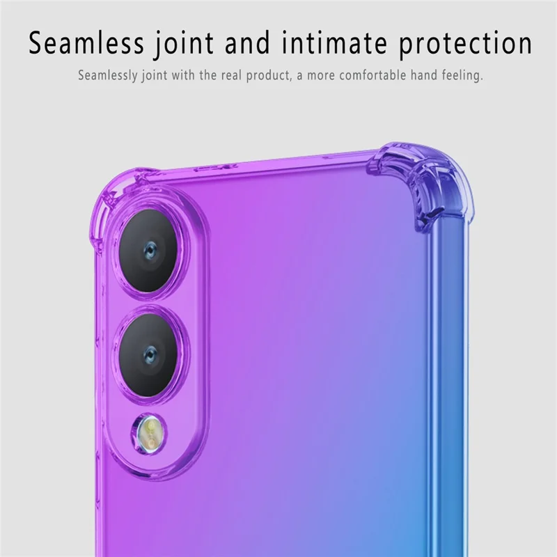 Чехол для Samsung Galaxy S25 Edge, градиентный цветной чехол из ТПУ, ударопрочный чехол для телефона — фиолетовый / синий