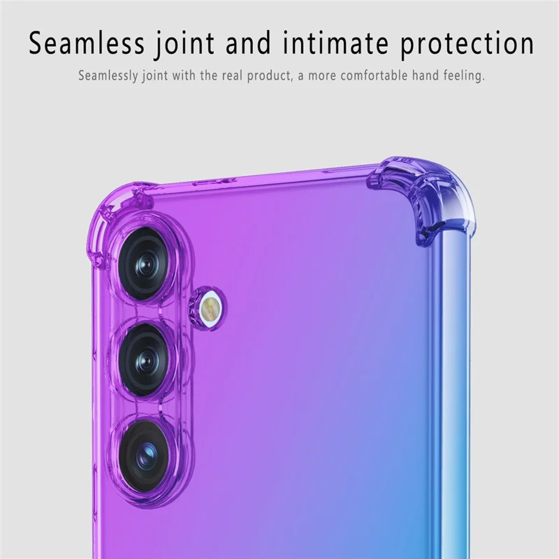 For Samsung Galaxy S25+ Case Gradient Farve TPU Telefon Case Mod Fald Telefon Cover - Lilla / Blå