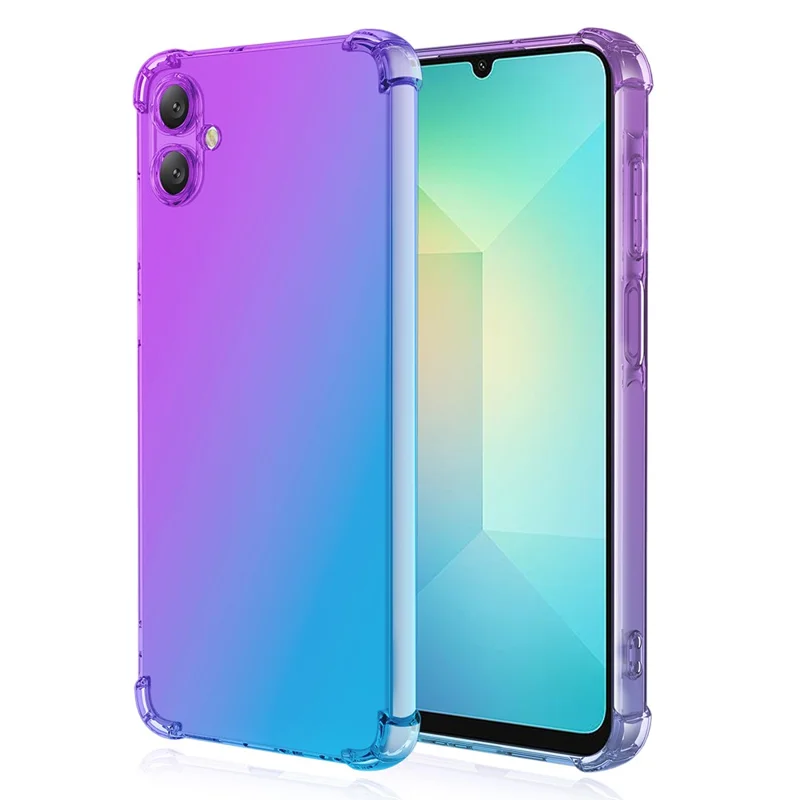 Coque pour Samsung Galaxy A06 4G, Coque TPU Anti-chute avec Dégradé de Couleurs - Violet / Bleu
