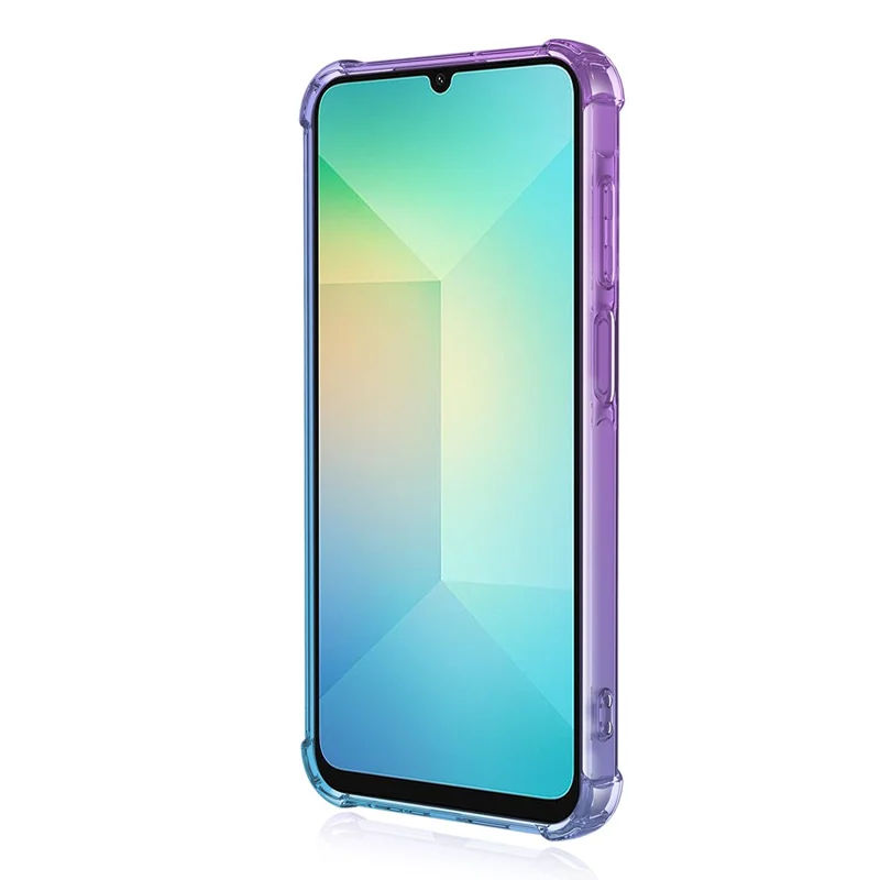 Coque pour Samsung Galaxy A06 4G, Coque TPU Anti-chute avec Dégradé de Couleurs - Violet / Bleu