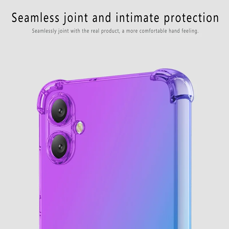Coque pour Samsung Galaxy A06 4G, Coque TPU Anti-chute avec Dégradé de Couleurs - Violet / Bleu