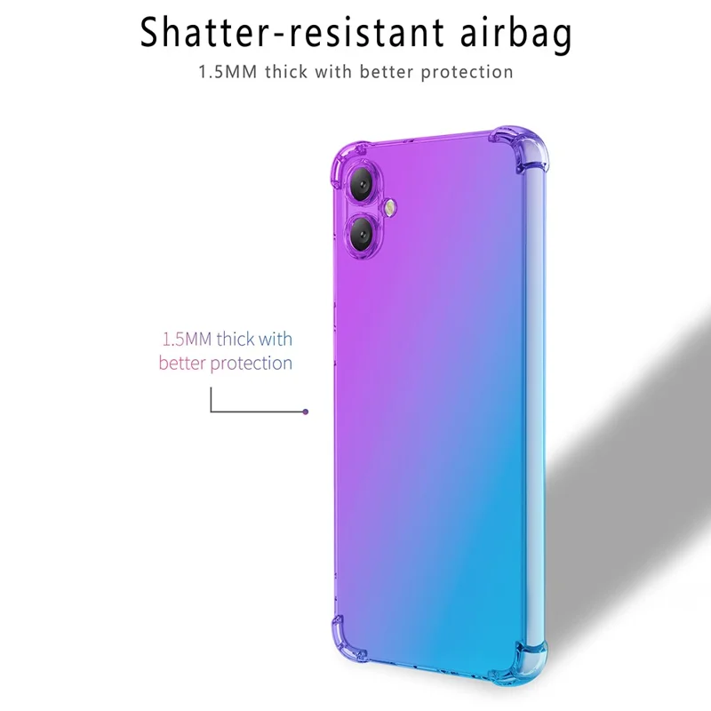 Coque pour Samsung Galaxy A06 4G, Coque TPU Anti-chute avec Dégradé de Couleurs - Violet / Bleu