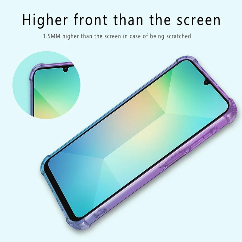 Coque pour Samsung Galaxy A06 4G, Coque TPU Anti-chute avec Dégradé de Couleurs - Violet / Bleu
